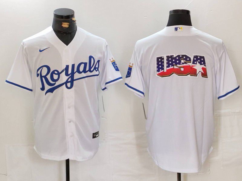 Men Kansas City Royals Blank White Game 2024 Nike MLB Jersey style 2->oakland athletics->MLB Jersey